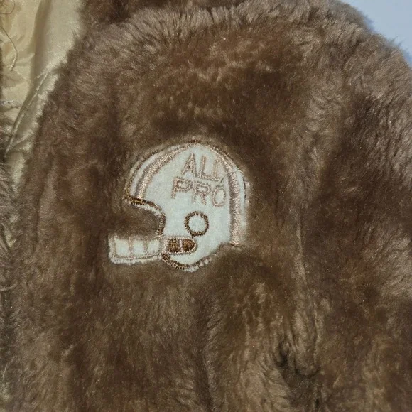 Vintage Boy's Fleece Coat Jacket Size 18 Months All Pro Football Brown Insulated - Picture 4 of 14